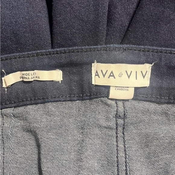 Ava & Viv Jeans Sz Various Stretchy Wide-Leg High Waisted Flat Front - Picture 7 of 7